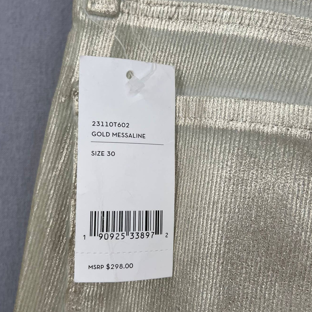 J BRAND Pants Womens 30 Maria High Rise Skinny Gold Messaline Coated Cord NWT - Picture 11 of 13